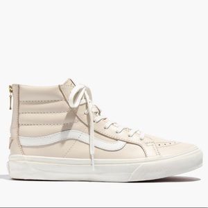 madewell x vans sk8 hi slim zip leather high tops